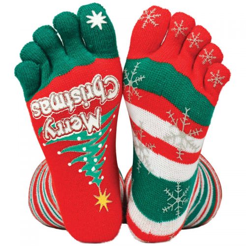 CHRISTMAS STRIPEY TOE SOCKS