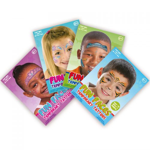 FUN FACES TEMPORARY TATTOOS