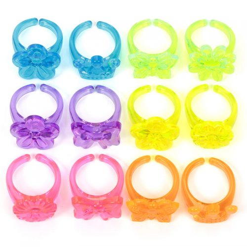 NEON PLASTIC RINGS - PK12