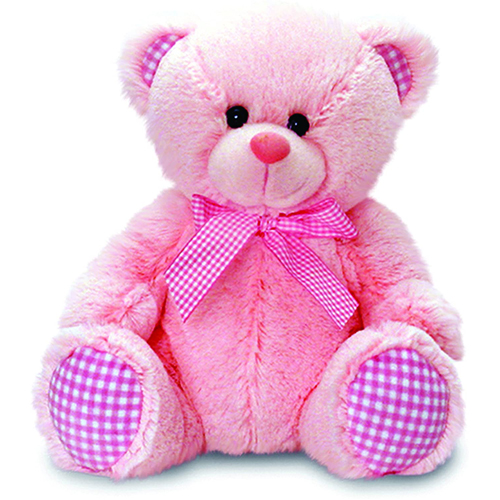 Nursery Gingham Bear 35cm - Pink 