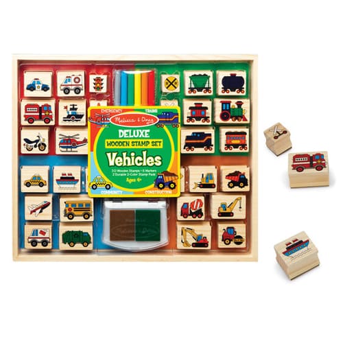 Deluxe Wooden Stamp Set: Vehicles | Toys | Toy Street UK