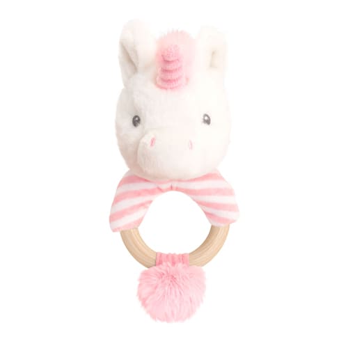 14cm Keeleco Baby Twinkle Unicorn Ring Rattle